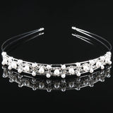 Rhinestone Pearl Tiara Crown Headband for Wedding Princess