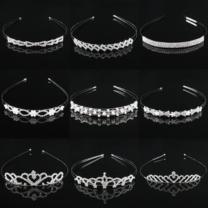 Rhinestone Pearl Tiara Crown Headband for Wedding Princess