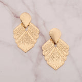 Women Silver Metal Leaves Earrings Statement Dangle Earring