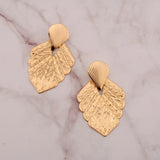Women Silver Metal Leaves Earrings Statement Dangle Earring