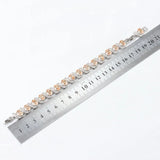 Vintage Silver Costume Champagne Stone Bracelet Bangle