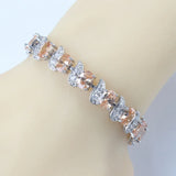 Vintage Silver Costume Champagne Stone Bracelet Bangle