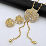 Heart Jewelry Set 18K Plated Long Necklace Earrings Set