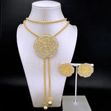 Heart Jewelry Set 18K Plated Long Necklace Earrings Set