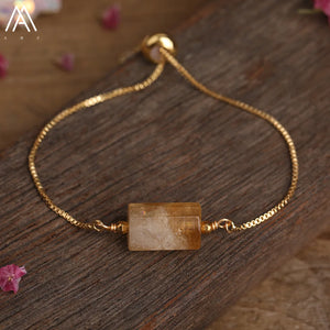 Boho Adjustable Bracelet with Natural Stones Beads