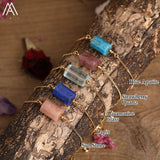 Boho Adjustable Bracelet with Natural Stones Beads