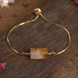 Boho Adjustable Bracelet with Natural Stones Beads