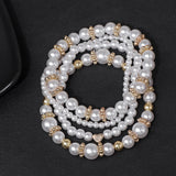 Bride Pearl Beads Heart Charm Bracelets Wedding Party Jewelry