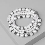 Bride Pearl Beads Heart Charm Bracelets Wedding Party Jewelry