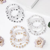 Bride Pearl Beads Heart Charm Bracelets Wedding Party Jewelry