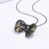 925 Silver Necklace Irregular Pendant Micro-inlaid Wild Sweater Chain