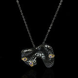 925 Silver Necklace Irregular Pendant Micro-inlaid Wild Sweater Chain