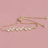 Zircon Bridal Leaf Bracelets Wedding Accessories Charm Femme Crystal Bangle