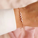 Zircon Bridal Leaf Bracelets Wedding Accessories Charm Femme Crystal Bangle