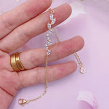 Zircon Bridal Leaf Bracelets Wedding Accessories Charm Femme Crystal Bangle