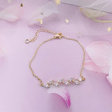 Zircon Bridal Leaf Bracelets Wedding Accessories Charm Femme Crystal Bangle