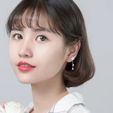 Zircon Flower Dangle Drop Earrings 925 Sterling Tassel Birthday Gift