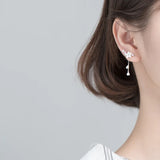 Zircon Flower Dangle Drop Earrings 925 Sterling Tassel Birthday Gift