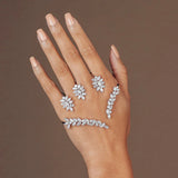 Zircon Flower Hand Palm Bangle Wedding Accessory