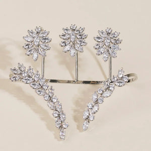 Zircon Flower Hand Palm Bangle Wedding Accessory