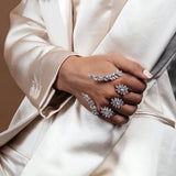 Zircon Flower Hand Palm Bangle Wedding Accessory