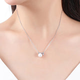 Zircon Shell Pearl Necklace Plated Women Necklace Silver 925 Real 100%