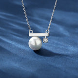 Zircon Shell Pearl Necklace Plated Women Necklace Silver 925 Real 100%