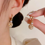 Zircon Pearl Ball Earrings for Women