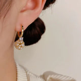 Zircon Pearl Ball Earrings for Women
