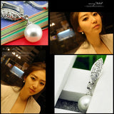 925 Silver Pearl Earrings Women's Jewelry Elegant Noble Style
