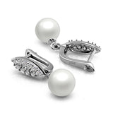 925 Silver Pearl Earrings Women's Jewelry Elegant Noble Style