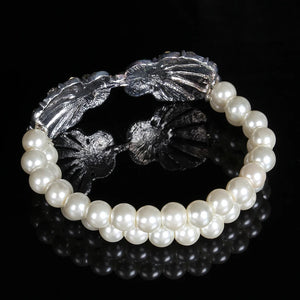 Bridal Wedding Party Bracelets Simulated Pearl Bangles