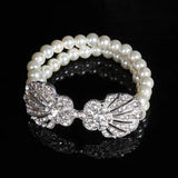 Bridal Wedding Party Bracelets Simulated Pearl Bangles