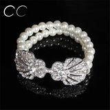 Bridal Wedding Party Bracelets Simulated Pearl Bangles