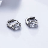 Real Silver Earring Micro Pave Oval Cubic Zircon Jewelry 925 Sterling Silver