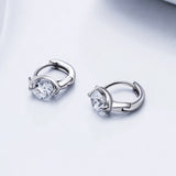 Real Silver Earring Micro Pave Oval Cubic Zircon Jewelry 925 Sterling Silver