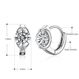 Real Silver Earring Micro Pave Oval Cubic Zircon Jewelry 925 Sterling Silver