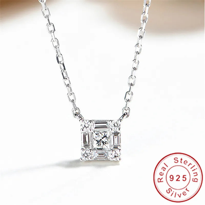 925 Silver CZ Pendant Wedding Pendants Necklace