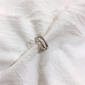 Line Sense Cross Opening Student Ring
