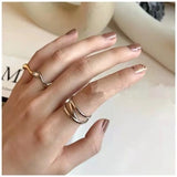 Line Sense Cross Opening Student Ring