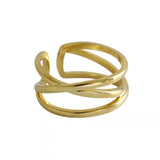 Line Sense Cross Opening Student Ring