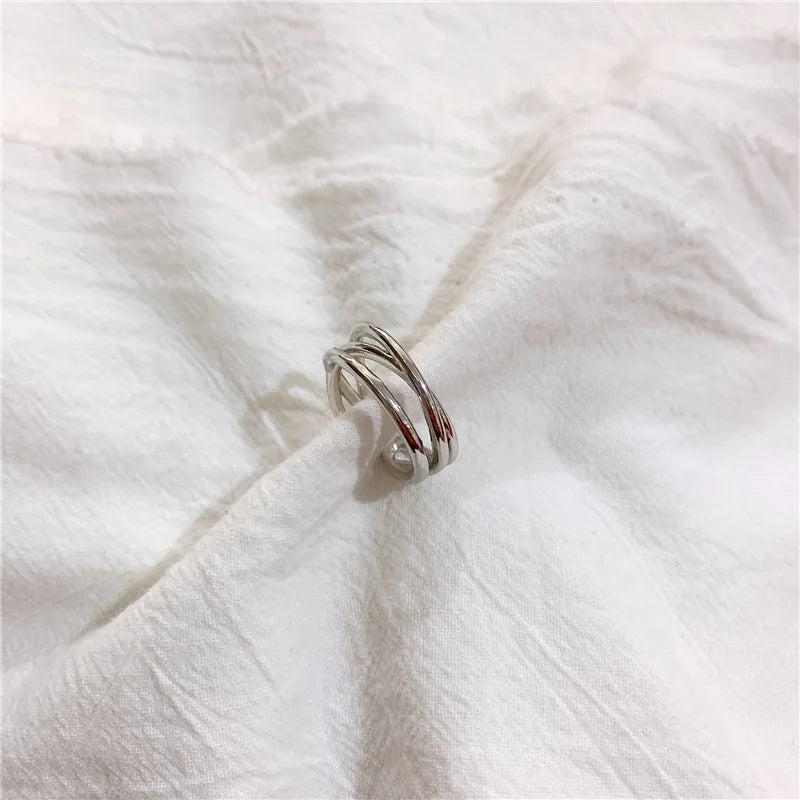 Line Sense Cross Opening Student Ring