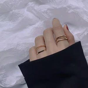 Line Sense Cross Opening Student Ring