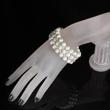 Layers Charms Bridal's Pearl & Crystal Bracelet Bangles for Wedding