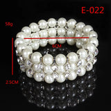 Layers Charms Bridal's Pearl & Crystal Bracelet Bangles for Wedding