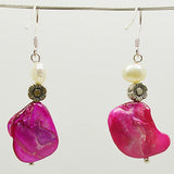 Baroque Sea Shell Freshwater Pearl Dangle Earrings Women Beach Jewelry