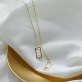Geometric Drop Chain Earring 925 Sterling Silver Fine Earring
