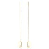 Geometric Drop Chain Earring 925 Sterling Silver Fine Earring