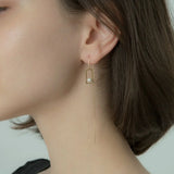 Geometric Drop Chain Earring 925 Sterling Silver Fine Earring