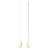 Geometric Drop Chain Earring 925 Sterling Silver Fine Earring